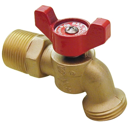 B & K B & K ProLine Quartermaster Series 1/2 In. MIP X 3/4 In. Male Hose Thread Brass Hose Bibb 103-053HN